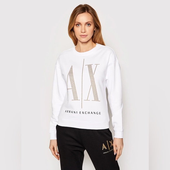 armani exchange white ,Gold sweatshirt - Picture 12 of 13